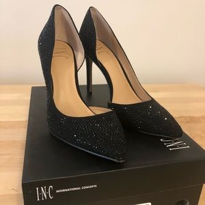 Black Rhinestone Pumps